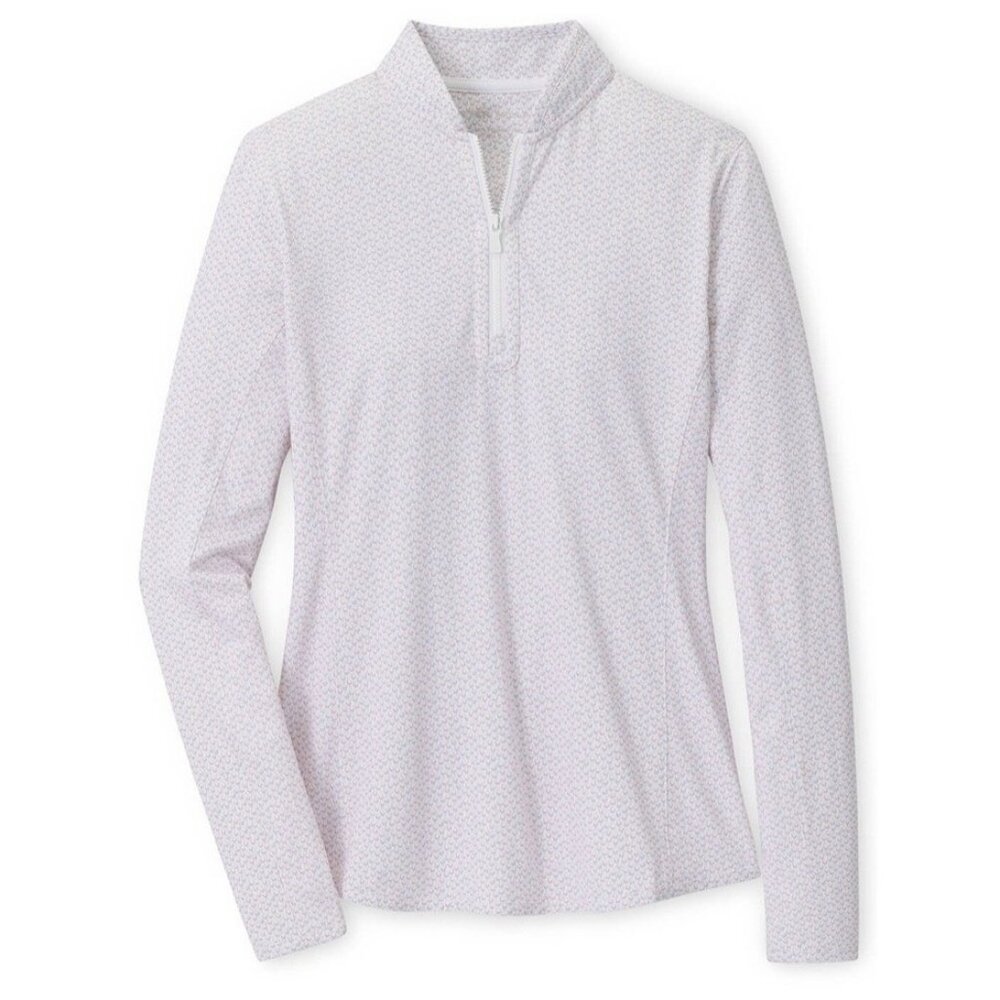 NEW Peter Millar Women LARGE L/S Polo Spa Spritzer Lightweight 1/4-Zip Sun Shirt